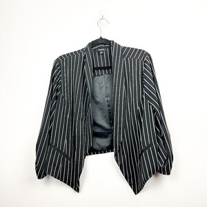 torrid Black & White Pinstripe Draped Open Blazer